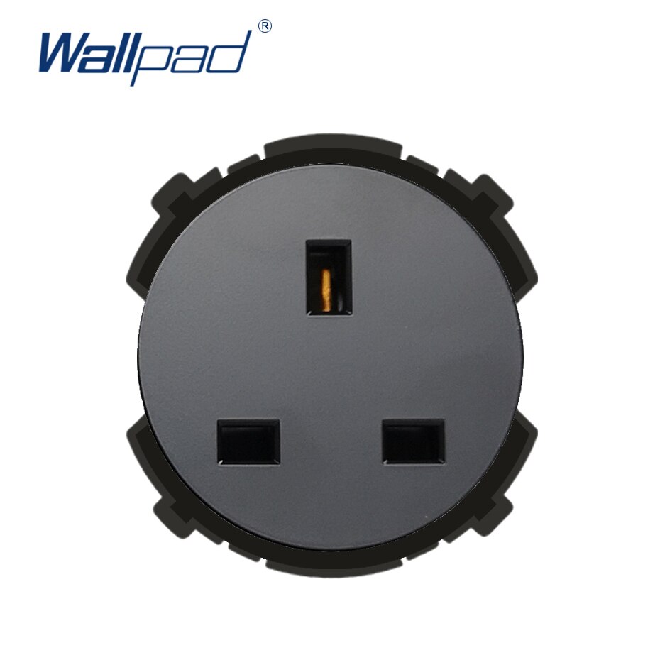 Wallpad UK 13A Wall Socket Function Key Only Electric Wall Power Socket Electrical Outlets: Black