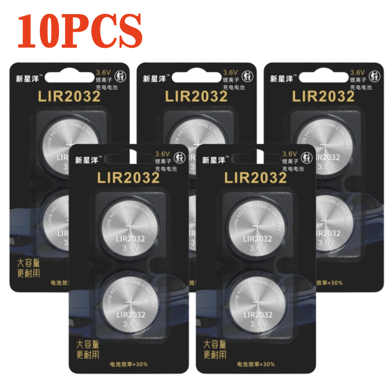2-10 pezzi 3.6v lir 2032h batteria a bottone ricaricabile versione ad alta capacità delle batterie a bottone al litio lir 2032 sostituiscono  cr2032: Verde