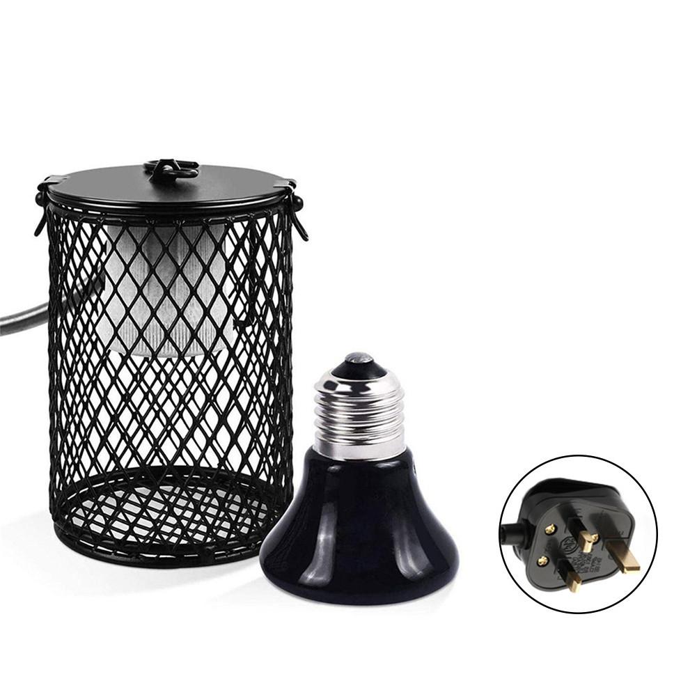 Lamp Ceramic Heating Lamp Heater Reptile Heater Guard Heating Bulb Lamp Enclosure Cage Protector Metal Mesh: UK