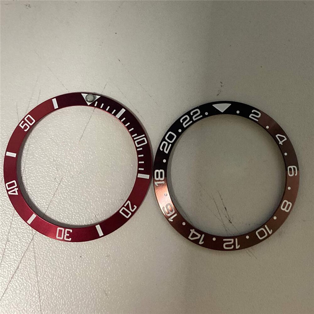 38Mm Aluminium Bezel Vervanging Horloge Bezel Voor Horloge Reparatie Deel Rood/Koffie Kleur