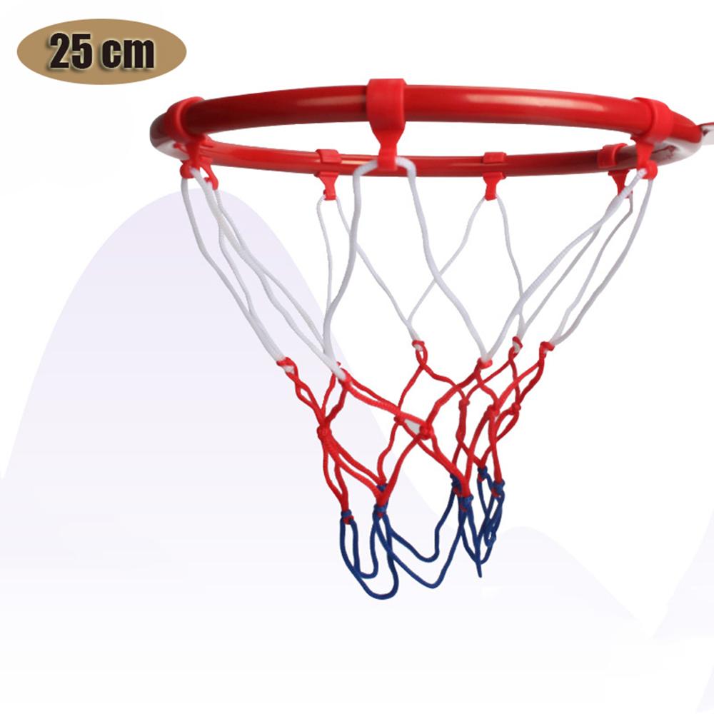 25cm Steel Hanging Basketball Wall Basketball Rim With Screws Mounted Goal Hoop Rim Net Sports Netting Indoor Outdoor