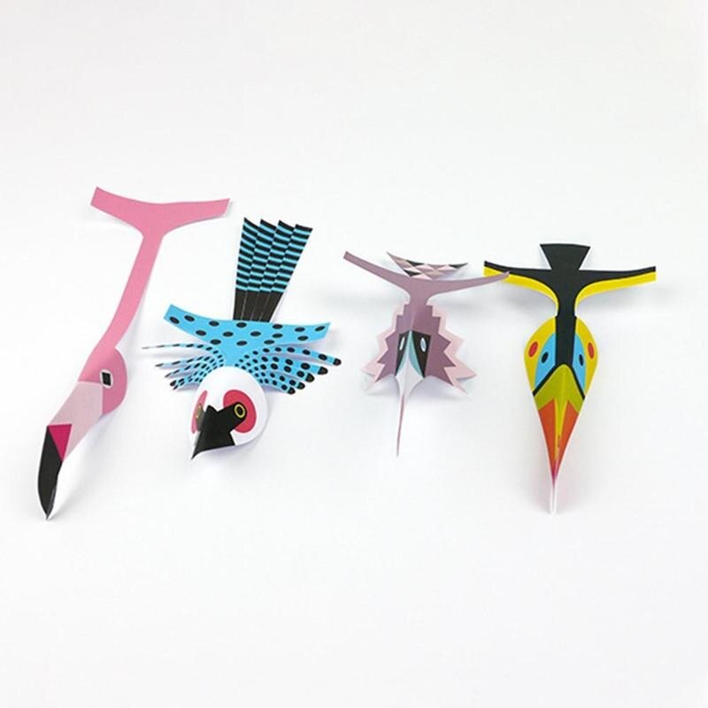 5pcs/set Hand Made Diy Paper Model Birds Handmade Diy Educational Toys Activity Baby Parent-child Vingerpoppetjes A5K4