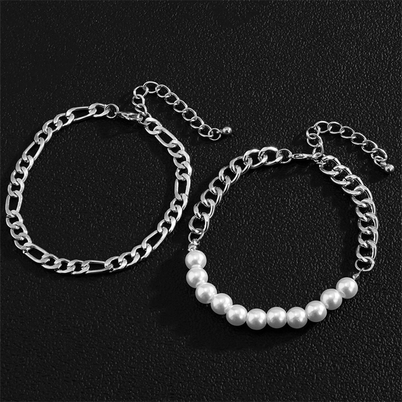 2 Packungen Von Einfache modisch Stil exquisit herren Perle Armbänder Kreative Spleißen Kette Armbänder männer Schmuck Beste