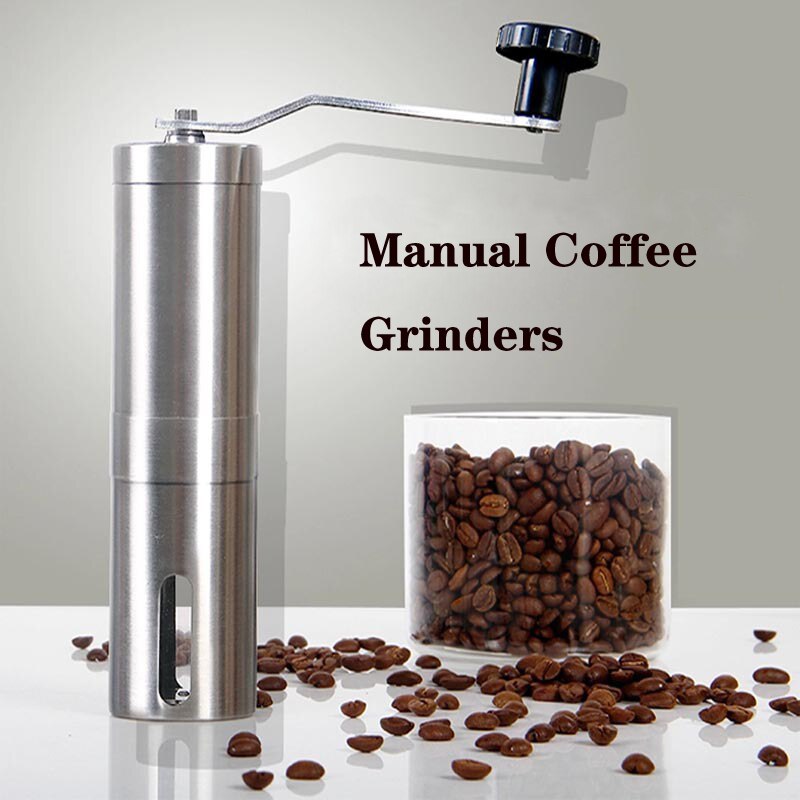 Manual Coffee Grinders Mini Stainless Steel Hand Manual Handmade Coffee Bean Burr Grinders Mill Kitchen Tool Crocus Grinders