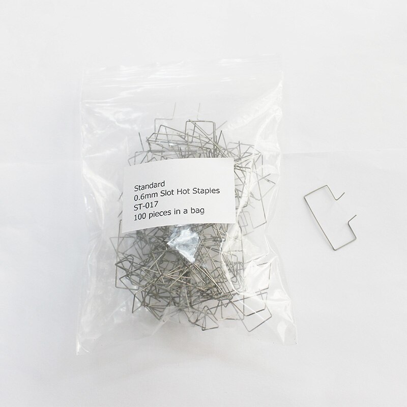 Grapas calientes para parachoques de plástico de coche, 100 Uds., 0,6mm, ranura curva, reparación de soldadura