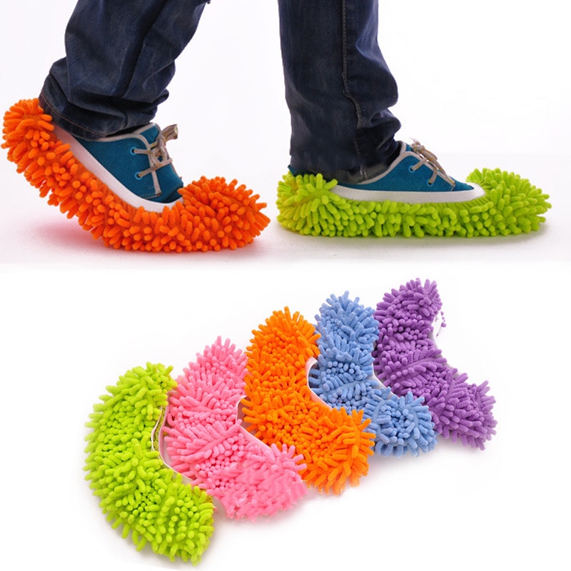 Newly 1PC Dust Mop Slipper House Cleaner Lazy Floor Dusting Cleaning Foot Shoe Cover Mops Slipper XSD88