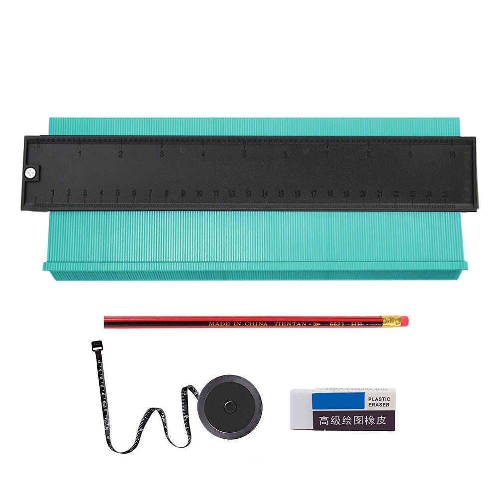 Tiling Skirting Laminate Profile Template 10/5 inch Widened Profile Contour Gauge Woodworking Gadget Depth Measurement: Green A