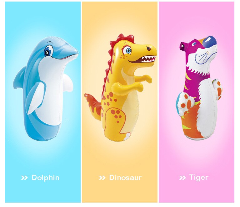 38" 3D Inflatable Dinasour Toys for Children Boys Bop Bag/Punching Bag Interactive Big Tumbler Toy Kid: Default Title