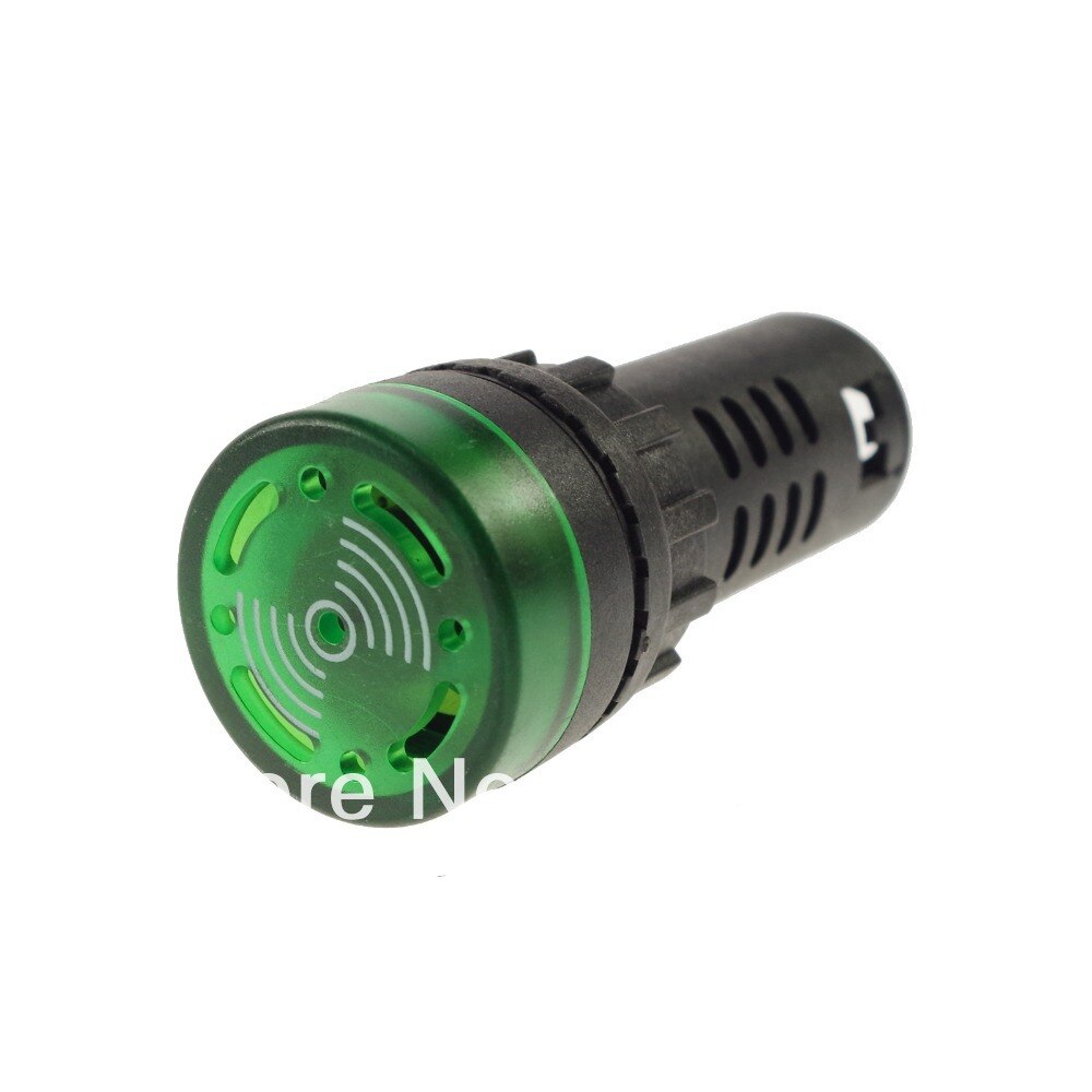 5pcs Red 220VAC 22mm Mount LED Power Indicator Light With Buzzer 60mm Height Switch