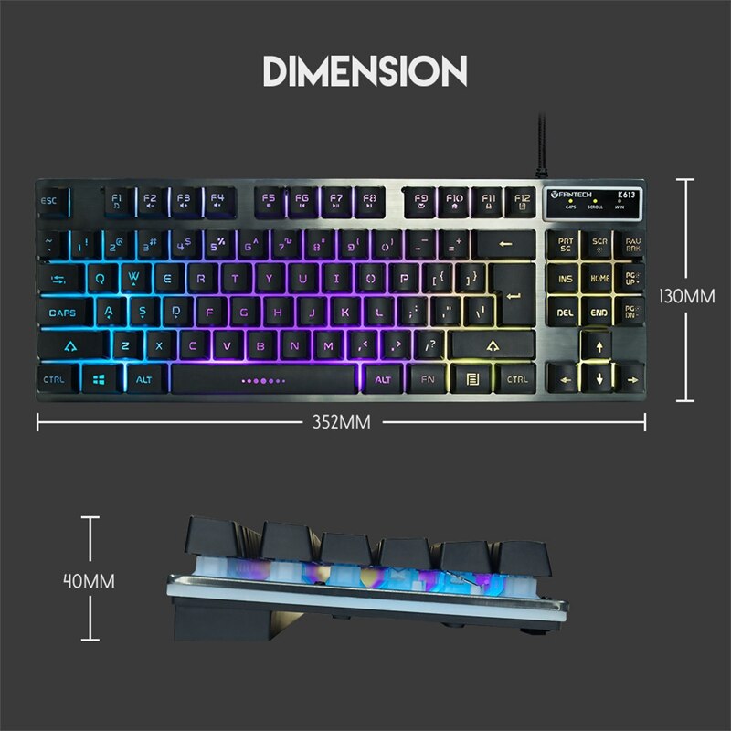 Fantech K613 Usb Game Backlit Keyboard 87-Key Wired Game Keyboard