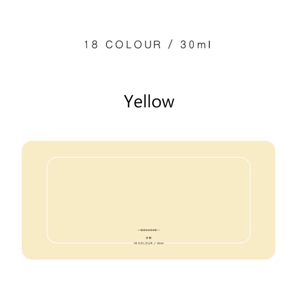 18 Colors Gouache Paint Set 30ml Portable Case with Palette Gouache Paint Set NIN668: Primrose Yellow