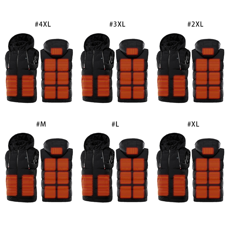 G99F Winter Elektrische Verwarming Vest Mannen Mouwloze Jas Draagbare Usb Verwarmde Kleding Kraag Vest