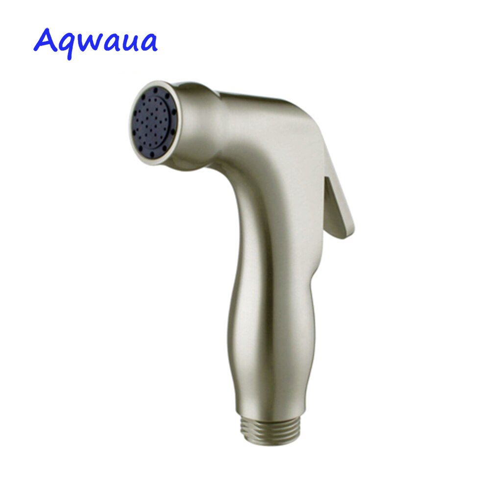 Aqwaua toalett bidé handspruta borstat nickel duschmunstycke shattaf hygienisk avstängning spraytillbehör för badrum
