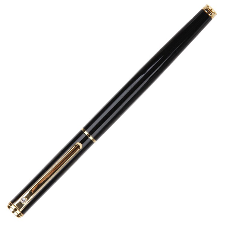 1pc Deli Metal Fountain Pen School Office Supplies Student Stationery Business Writing Ink Pens: Black
