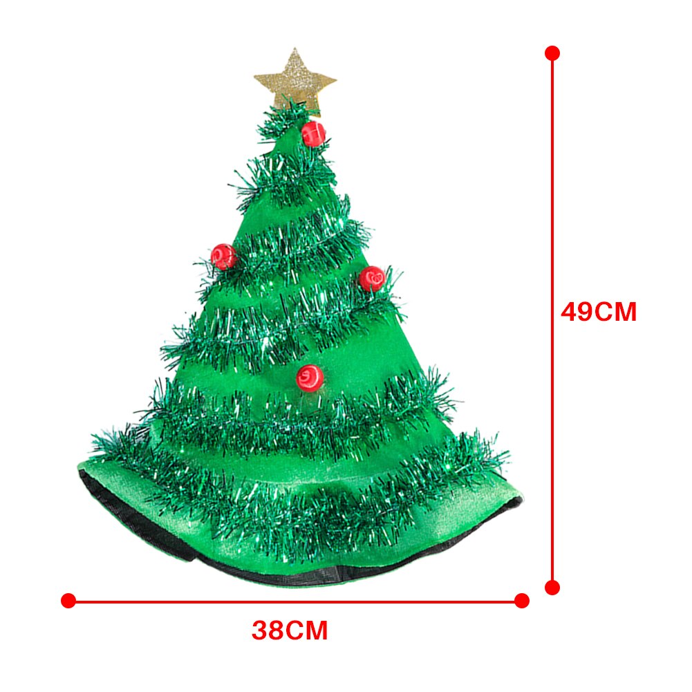 Julgranhatt lysande santa hatt för juldräkter för vuxna och barn