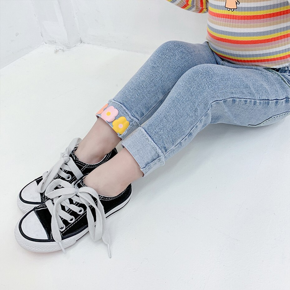 Baby Meisje Jeans Bloemen Meisje Jeans Casual Stijl Jeans Zuigeling Lente Herfst Peuter Meisje Kleding