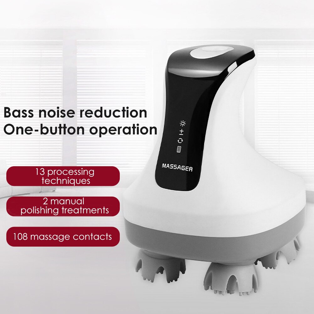 4D Electric Head Massager Wireless Scalp Massage IPX7 Waterproof Promote Hair Growth Body Deep Tissue Kneading Massage
