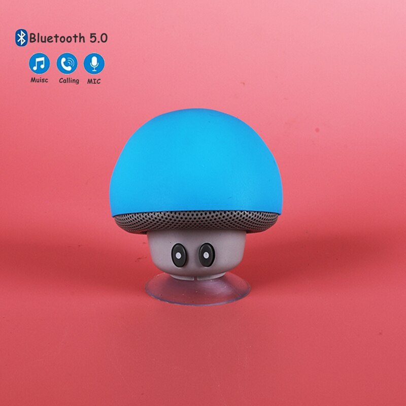Mini mushroom speaker MP3 player cute cartoon cucktion cap audio outdoor portable peaker wireless bluetooth