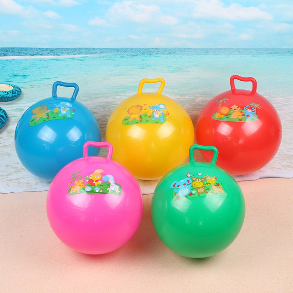 3Pcs Inflatable Hopper Balls Hop Bouncy Jumping with Handle Kicking Bounce Jumping Hopper Educational (Random Style)