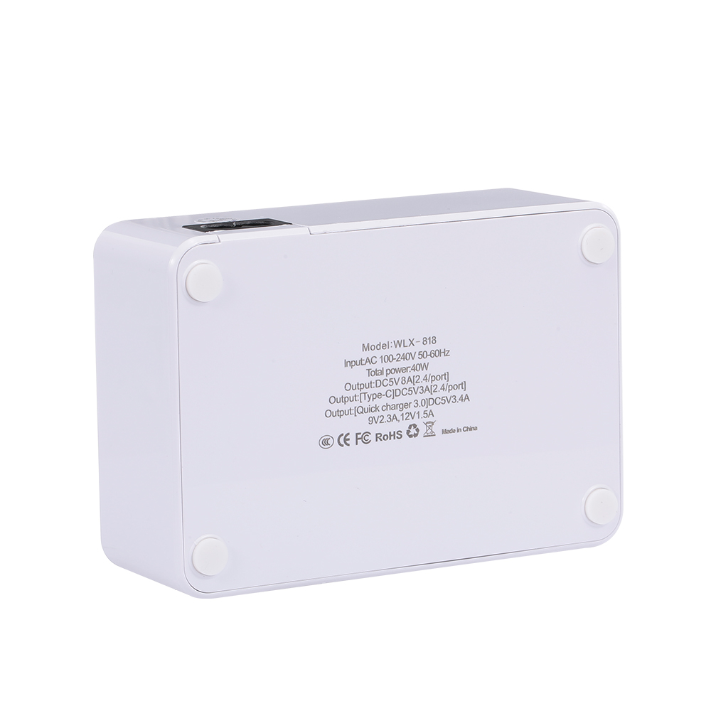 Smart Charging Station with 6 Ports LCD USB Charging Dock QC3.0 Fast Charging Universal Compatibility Charging Station