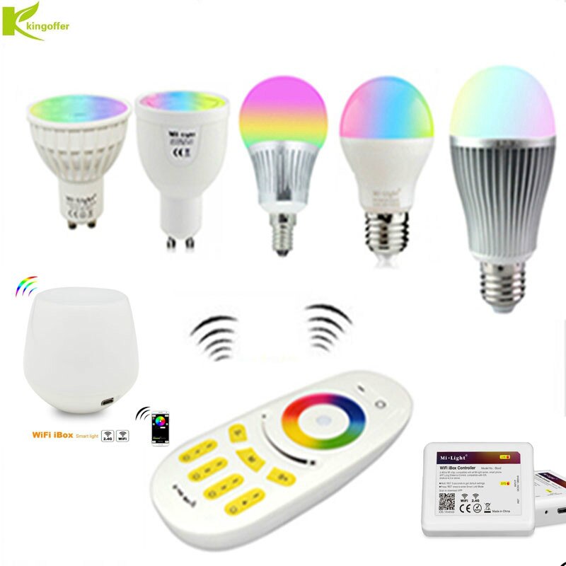 Milight 2,4G Fernbedienung LED-lampe Herr16 GU10 E14 E27 Clever kabellos Lampe 4W 5W 6W 9W 12W RGBW/RGBWW/RGBCCT WIFI APP Regler