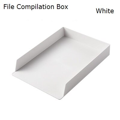 Office desktop organizer Multi-function receipt box penholders file document tray Overlayable organizer: white
