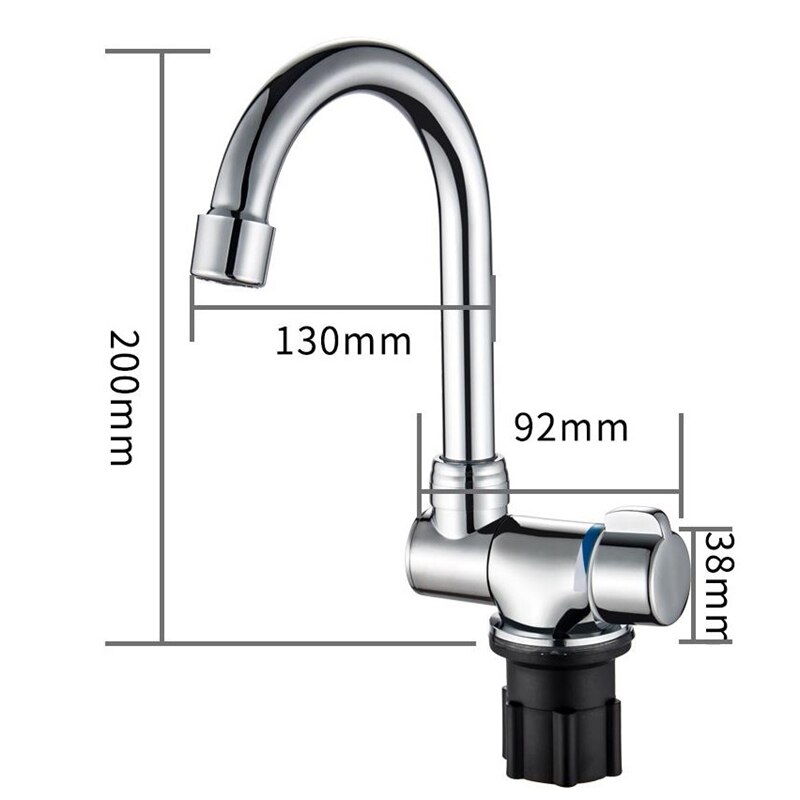 Foldable Kitchen Faucet 360 Dgree Rotation Sink Water Tap Single Handle Cold & Water Mixer Faucet for RV Boat