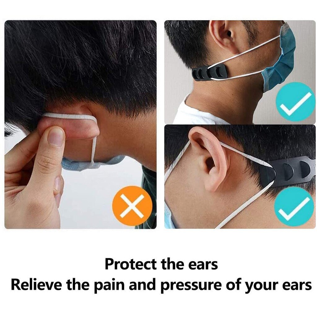 6pcs Adjustable Anti-slip Mask Ear Grips Extension Hook Face Masks Buckle Holder Extension Strap Mask Accessories