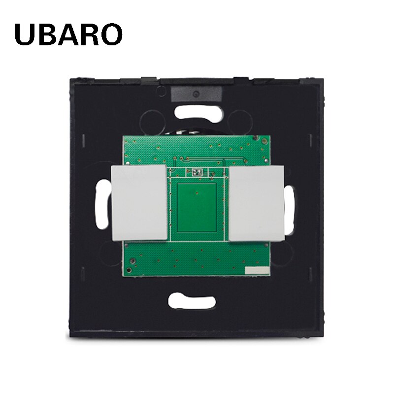 UBARO-Interruptor táctil de pared sin Panel de cristal para UE/Reino Unido, color blanco y negro, Material de PC, accesorios de pieza de Sensor eléctrico, 100-240V