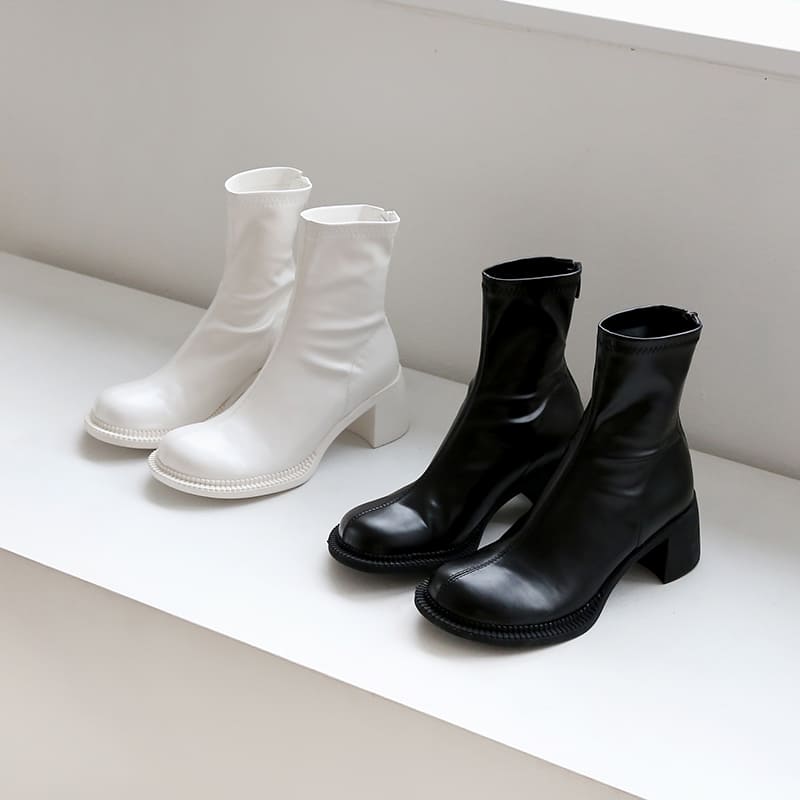 Grote hoofd stretch schoenen dames grove hak rits chelsea martin laarzen