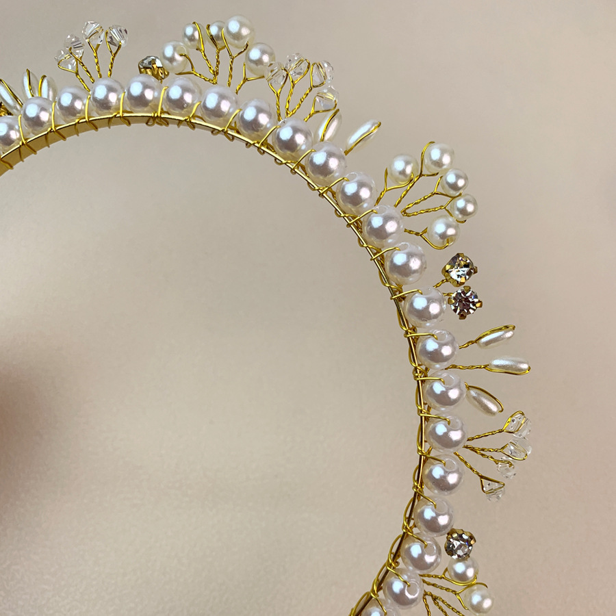 Bloem Prinses Hoofddeksel Strass Diamant Hoofdband Parel Voor Meisje Vrouwen Bruids Haarband Bruiloft Haaraccessoires