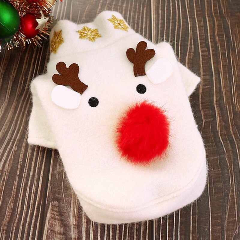 Dog Reindeer 2 Legged Apparel Outfit Pet Dog White Autumn Winter Christmas Cosplay Costume Bulldog Dress Up Clothes