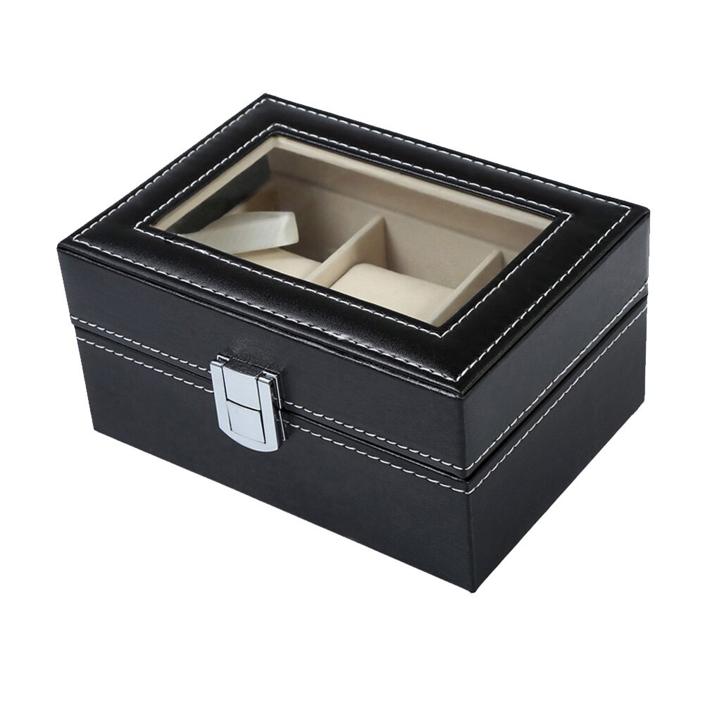 Luxe Houten 6-Slot Sieraden Horloge Doos Horloge Stand Display Stand Heren Horloge Glas Doos Top Sieraden Opslag doos