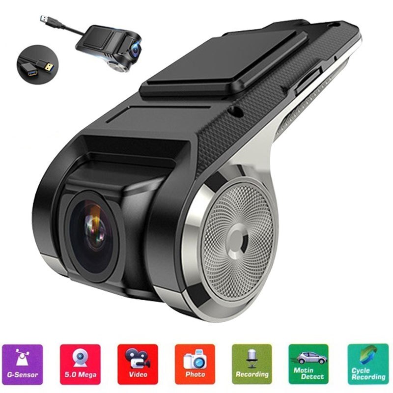 Auto USB DVR Camera Rijden Recorder 720P Nachtzicht HD Video Recorder ADAS Intelligente Systeem Elektronische Hond Waarschuwing Recorder