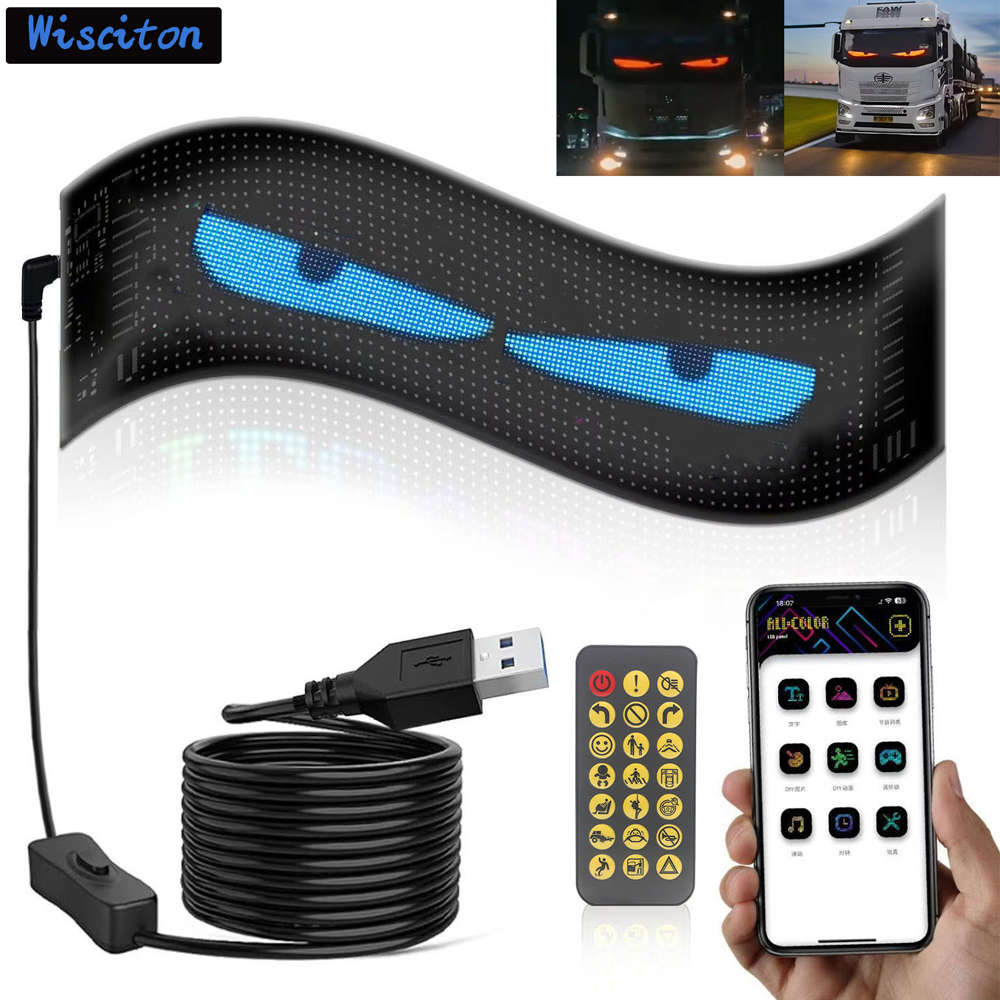 led Matrix display car panel flexible pixel Programmable scrolling advertising DIY Animation Text Icon matrix panel RGB Pattern