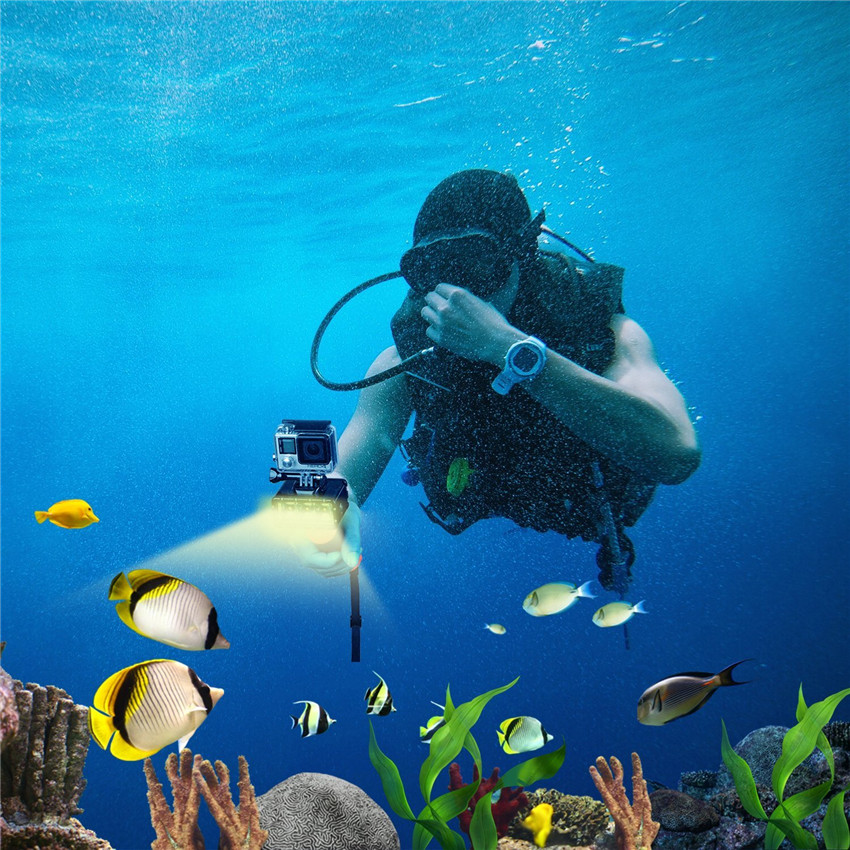 Free Ship Video Light Waterproof Underwater Diving Video Light Underwater 30M LED Video Flash Light For Gopro Camera Accessories