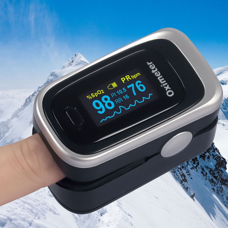 Portable Finger Pulse Oximeter OLED PR Heart Rate Monitor SPO2 PI RR Blood Oxygen Concentration Meter Digital Thumb Oximeter