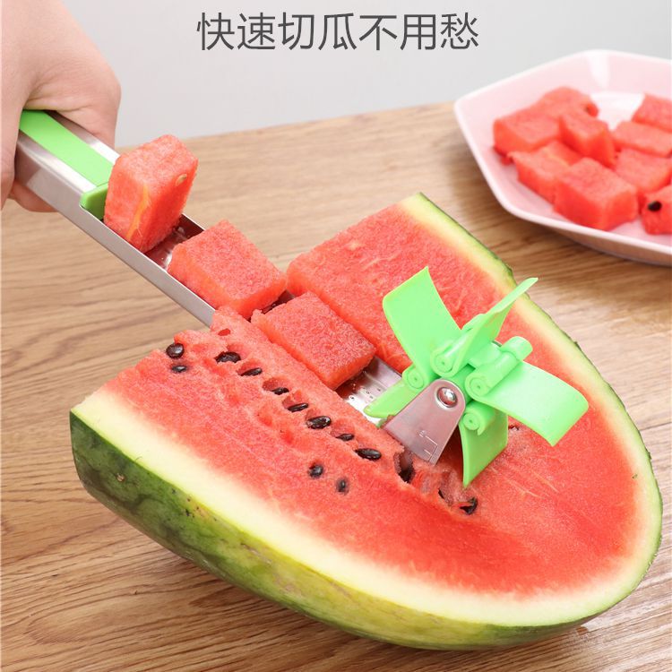 Watermelon Slicer Cutter Tongs Corer Fruit Melon Stainless Steel Watermelon Cut Refreshing Watermelon Cubes Kitchen Tools