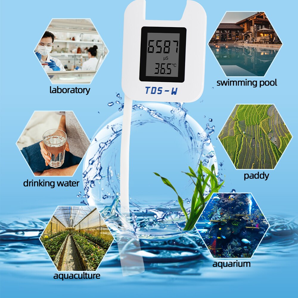 HM TDS tester EC TEMP meter TDS-W Digital Water Monitor EC Meter TDS instrument for Pools Drinking Water Aquariums
