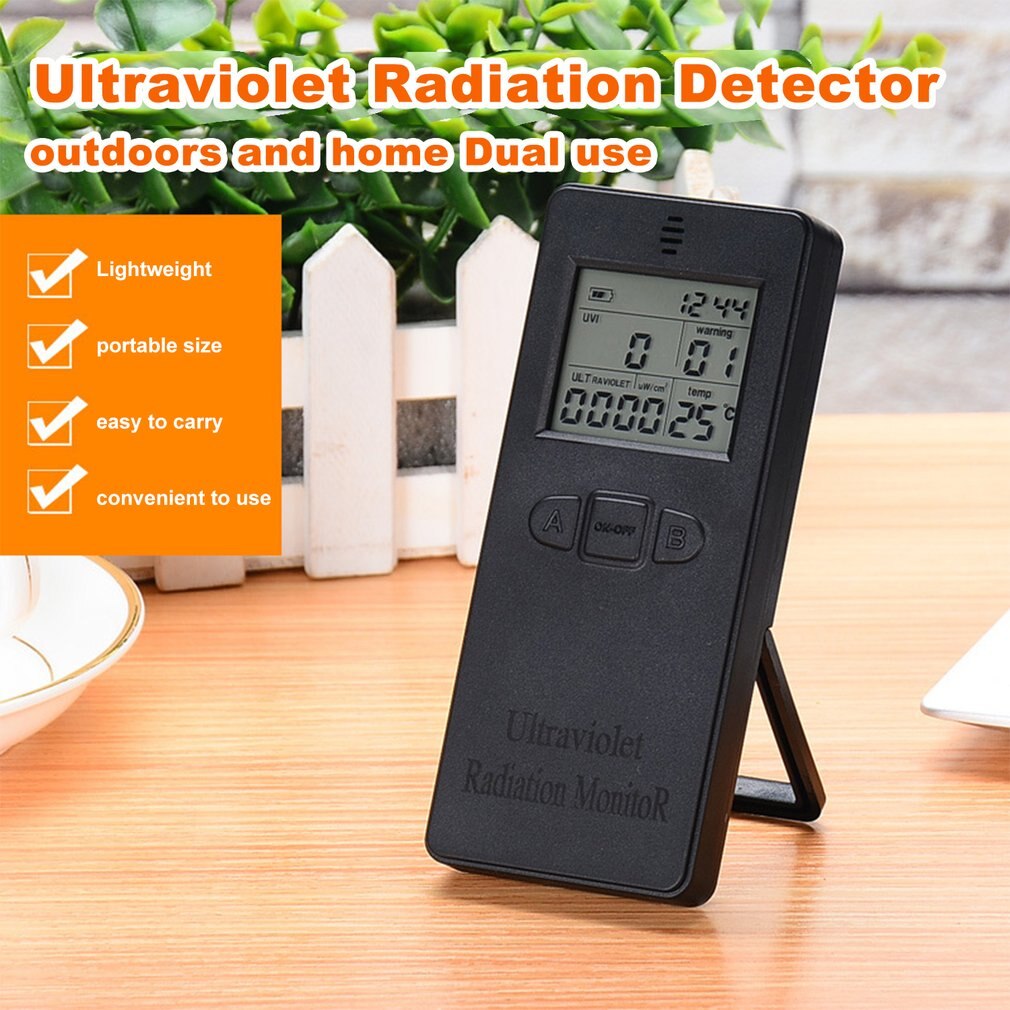 Digital Ultraviolet Radiation Detector UV UVI Meter Dosimeter Tester Counter With Temperature display