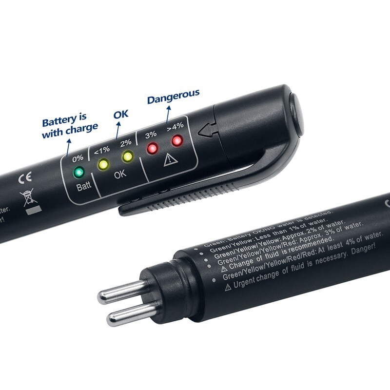 Remvloeistof Liquid Tester Auto Brake Liquid Digitale Tester Voor DOT3/DOT4 Automotive Testen 5 Led Auto Diagnostische Indicator pen