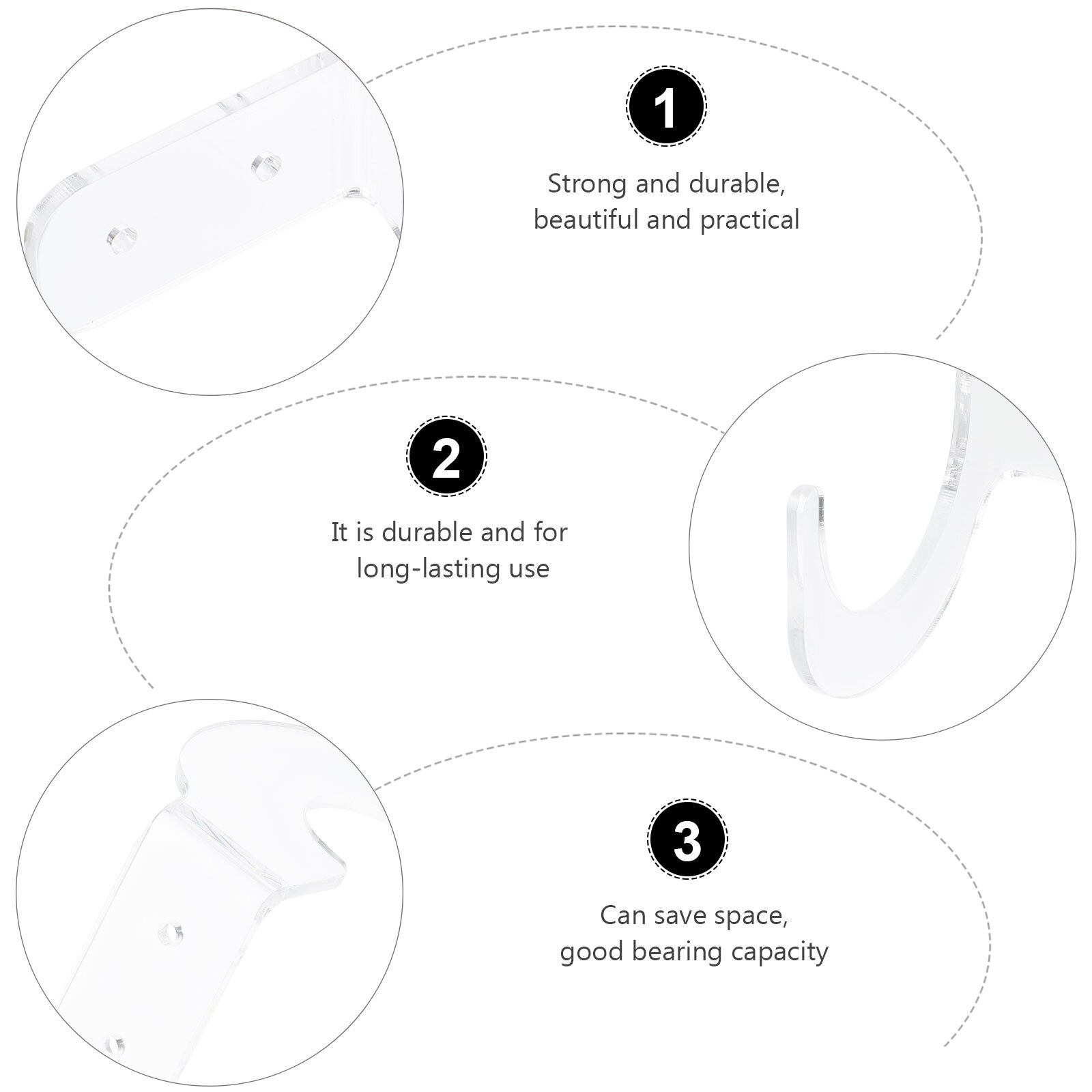 2 Pairs of Softball Bat Display Racks Acrylic Tennis Bat Storage Holders
