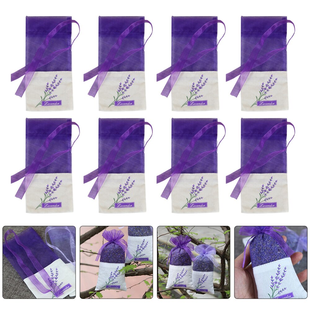1 Set 12Pcs Lavender Sachet Fragrance Lavender Sachet Style Deep Purple)
