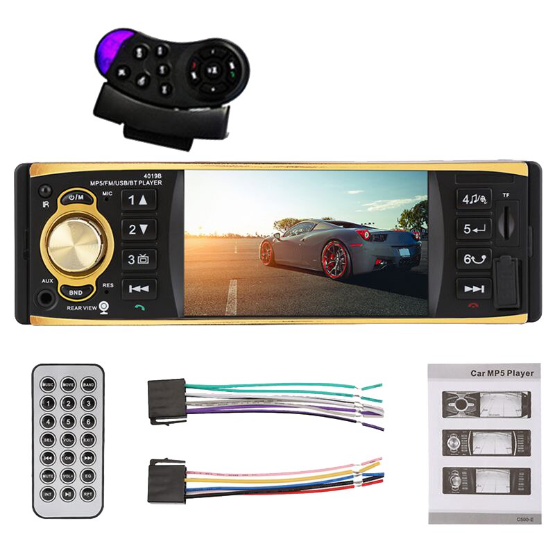 4019B 4.1 Inch 1 Een Din Auto Radio O Stereo Aux Fm Radio Station Bluetooth Auto Radio Met Afstandsbediening