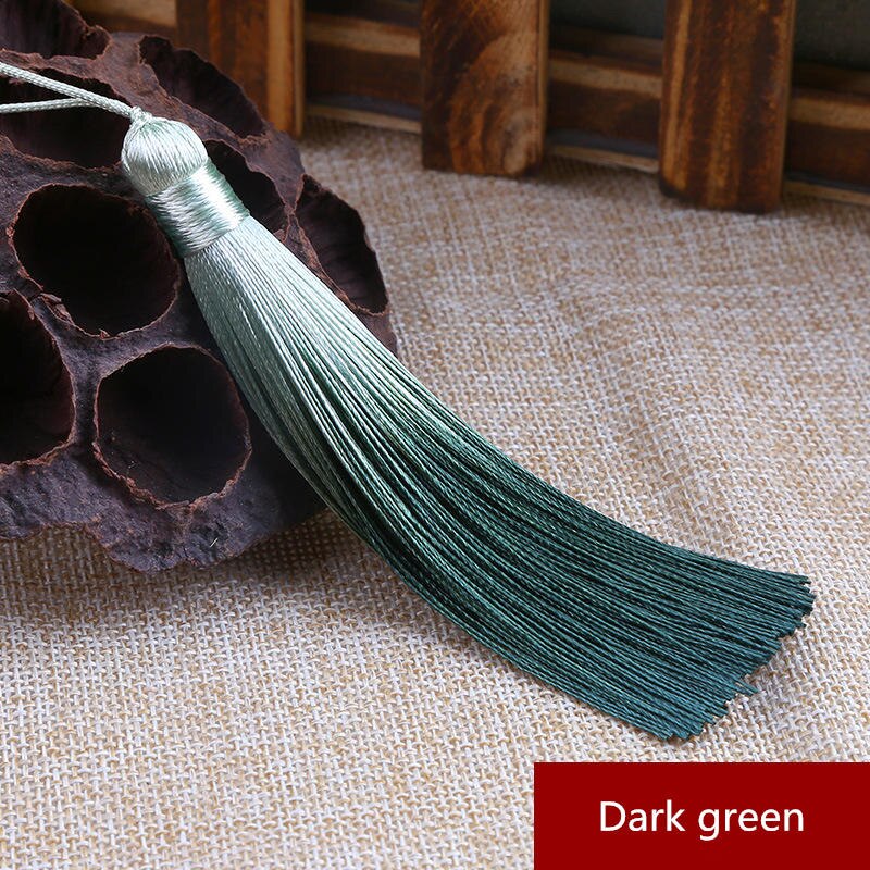 5 stks Geleidelijke Kleine Kwastje DIY Hanger Sieraden Gordijn Kleding Decoratieve Accessoires Auto sleutel Tas Hanger Craft Kwasten: Dark green