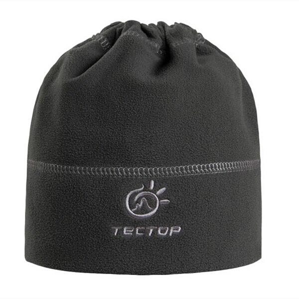 Tectop vinter udendørs vindtæt termisk vandring cap holder varm fleece hat: Mørkegrå