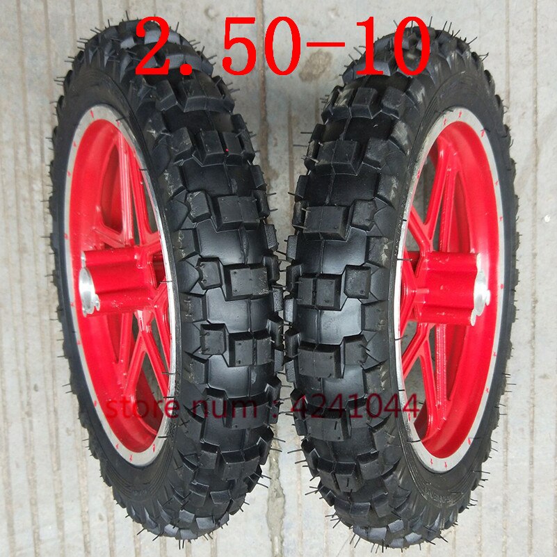 10''Mini Dirt Bike Knobby Tire wheels 2.50-10 Front or Rear rims & tyre Off Road Motocross mini motorrad child