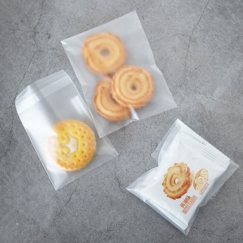 50pcs Frosted Plastic Envelopes Bags Cookie Dessert Bags Self-adhesive Envelope Stationery Packing Bag Office School Supply