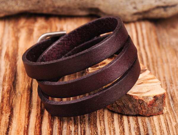 G422 Dark Brown Classic Vintage Multi Wrap Leather Bracelet Cuff Wristband