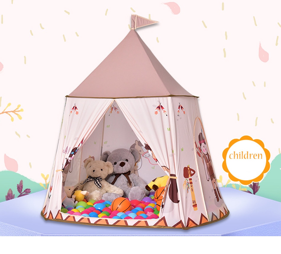 Pieghevole Tenda dei bambini Per I Bambini Del Bambino della Casa del Gioco Wigwam Castello Della Principessa Teepee Bambini Regalo di Appendere la Bandiera Tenda Per Bambini toy camera